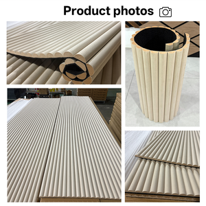 Paneles Acústicos Semicirculares <span class=keywords><strong>de</strong></span> PVC con Chapa <span class=keywords><strong>de</strong></span> Madera Flexible, Tipo MDF, para Sala <span class=keywords><strong>de</strong></span> Estar y Dormitorio <span class=keywords><strong>de</strong></span> Hotel, Resistentes al Fuego y Ecológicos - Product Image 4