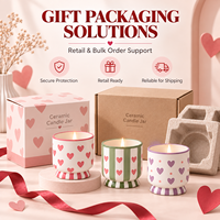 Cadeau pour la Saint-Valentin, logo personnalisé, marque privée, bougie en céramique décorative romantique à rayures en forme de cœur, parfum d'ambiance pour la maison