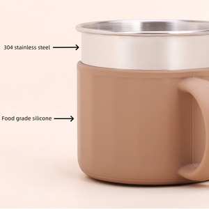 Vaso de Entrenamiento para Bebés con Pajita, de Silicona de Grado Alimenticio, Doble Pared, Acero Inoxidable 304, para Niños - Product Image 2