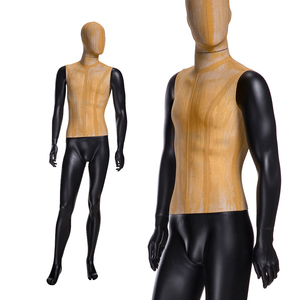 Shopping Mall <strong>Clothes</strong> Display <strong>Props</strong> Abstract Fiberglass Orange Fabric Body Standing and Sitting Set Adult Male Mannequin - Product Image 1