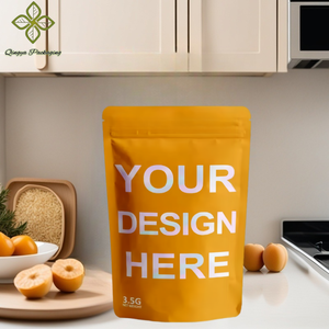 Custom 3.5g pellicola in poliestere Stand-Up custodia con cerniera verticale per alimenti per alimenti a secco opzioni di stampa personalizzata - Product Image 2