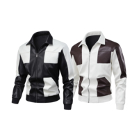 Vêtements de course de haute qualité pour hommes, veste de sport en cuir blanc et noir pour moto/motocyclette