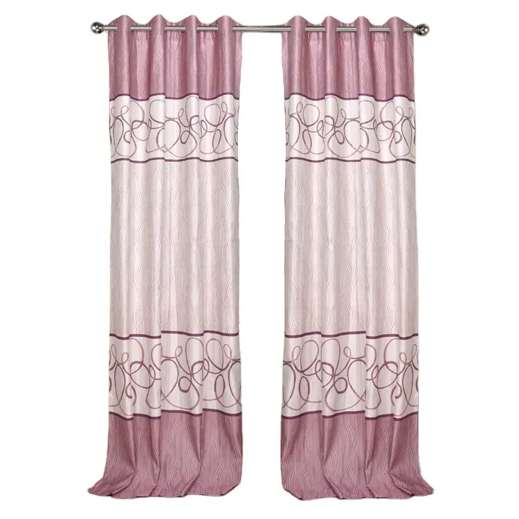 OEM ODM 100% Polyester Pink Insulated Blackout Living Room fabric Window Curtains home decoration curtains