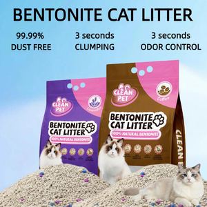 Litière pour chat en bentonite naturelle agglomérante écologique, vente en gros usine, 10L 8kg, sans poussière, agglomération rapide, contrôle des odeurs, personnalisable - Product Image 1