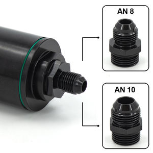 Nouveau filtre à carburant en ligne universel avec adaptateur AN6 AN8 AN10 raccords élément 100 micron et support de filtre à carburant 50mm pour <span class=keywords><strong>E85</strong></span> - Product Image 5