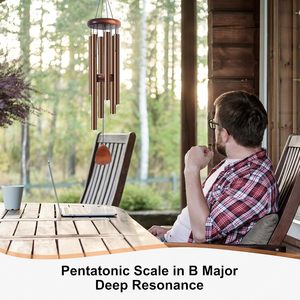 37-inch coffee-colored aluminum garden <b>wind</b> <b>chime</b> classical music festival gift ornament - Product Image 2