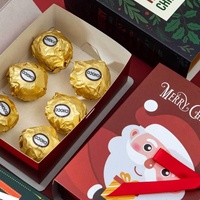 Boîte Cadeau Magique de Noël, Style Livre Rigide, Imprimé Père Noël, Contenant à Bonbons pour Aliments, Fêtes, Vente en Gros OEM ODM Usine