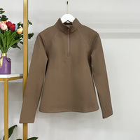 Nouvelle couche de Base d'équitation en peluche d'hiver, demi-fermeture éclair, mince et chaud, couche de Base équestre, vêtements équestres en polaire pour femmes