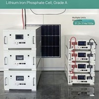 Sistem Penyimpanan Energi Kabinet Baterai LiFePO4 Modular yang Dapat Ditumpuk, Perlindungan IP55, Pendingin Udara, Hybrid Grid, Komersial Industri