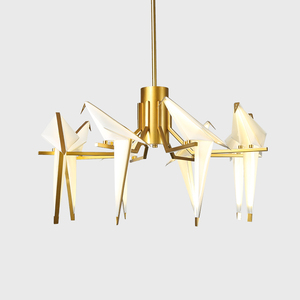 L'hôtel villa décoration éclairage 6W chaque oiseau cage en laiton lustre plafonnier lampe d'or a mené <span class=keywords><strong>la</strong></span> lumière pendante - Product Image 5