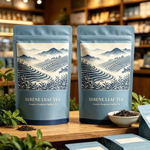 Factory Direct Low MOQ Custom Matte Finish <b>Zip</b> Lock Tear Notch Resealable Stand Up Pouch For Loose Leaf Tea Packaging <b>Bag</b> - Product Image 5