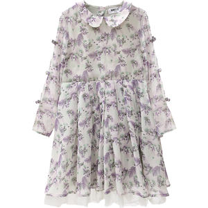 Produits innovants de la vente en gros de robes midi plissées en satin à motifs floraux coréens, achat direct de l'usine en Chine - Product Image 1