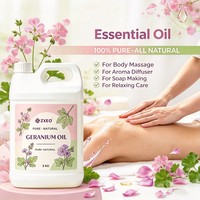 Huile essentielle de géranium multi-usage pure, distillée à la vapeur, pour massage, soins de la peau, fabrication de savon, aromathérapie, diffuseur, parfum floral