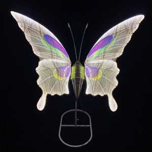 Wrought Iron Electric LED <b>Lighted</b> <b>Butterfly</b> Simulation Wedding Aisle Stage Decor Hotel Hanging Ornament Valentine's Day Fast - Product Image 1