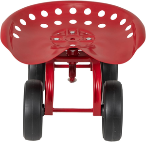 Carrito de Jardín Resistente y Ajustable con Giro de 360°, Estructura Metálica Robusta, Ideal para Jardinería y Trabajos en el Patio, Carrito de Jardín con Ruedas y Asiento - Product Image 2