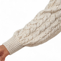 Pulls d'automne pour femmes de haute qualité, à épaules tombantes, en tricot torsadé, à manches longues, col rond, décontractés, épais, surdimensionnés