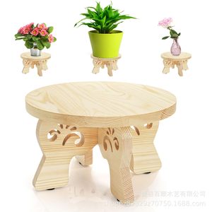Support de pot de fleurs en bois, petit tabouret pour plantes, présentoir de plantes vertes d'intérieur, meuble de salon fait à la main - Product Image 5