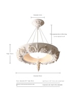 Lustre en plâtre sculpté de designer français, lumière vintage de luxe pour restaurants et palais LJ