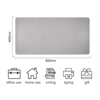 Tapis de bureau en cuir PVC artificiel imperméable, tapis de souris de jeu en cuir de chamois simple face, design ergonomique, antidérapant, avec repose-poignet