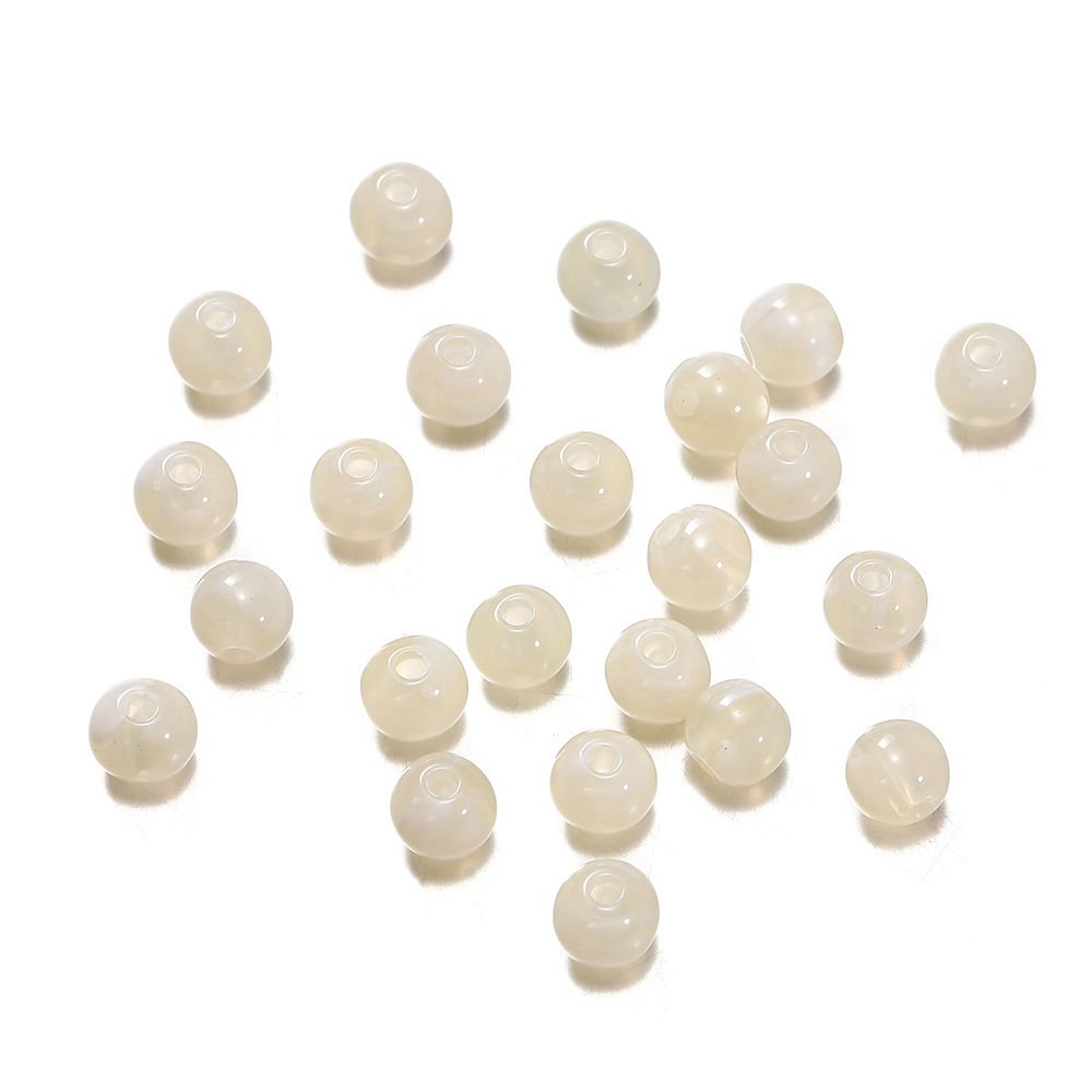 Acrylic imitation stone beads - Beige