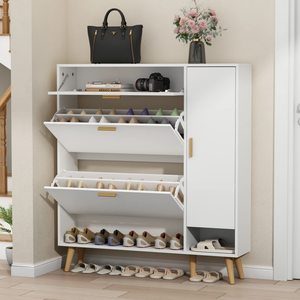 Estante Organizador De Zapatos De Madera De Pino Natural - 2, 3 O 4 Niveles, Capacidad 11-15 Pares