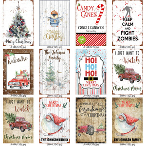 <span class=keywords><strong>Vintage</strong></span> Giáng Sinh Vui Vẻ Kim Loại Đăng Tường Trang Trí Cho Nhà Câu Lạc Bộ Bar Tin Đăng Trang Trại Tươi Giáng Sinh Cây Tin Tấm Gia Đình Đăng - Product Image 6