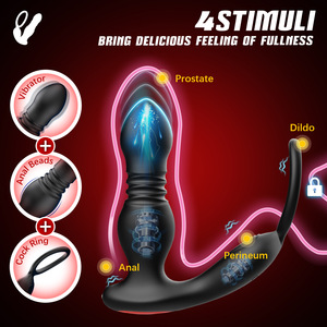 Bestseller Männlicher Prostata-Massager Analer Schutz Analer Vibrations-Masturbator Sexspielzeug Weiblicher Teleskopischer Analplug - Product Image 4