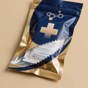 Golden Custom Printed Heat Seal Plastic Foil Three Side Seal Pouches for <b>Whey</b> <b>Protein</b> Powder Airtight High Quality Packaging - Product Image 3