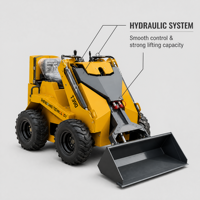 T390 Kompaktlader mit Kettenantrieb, EPA EURO5, 16MPa, 1830mm Ladehöhe, 63 Grad Kippwinkel für Garten und Hof