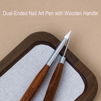 1 pièce Stylo-pinceau en silicone double embout pour nail art, poudre de paillettes et autocollants, outil de manucure