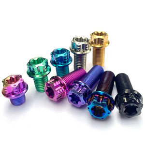 TC4 <span class=keywords><strong>Titanium</strong></span> Aloi CNC M6 M8 M10 PVD Hex Torx Flange kepala sekrup/baut polos untuk reparasi sepeda sepeda motor modifikasi mobil - Product Image 1