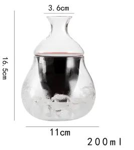 कस्टम उच्च गुणवत्ता जापानी शैली हाथ से उड़ाया गया ग्लास डिकैन्टर सेट थर्मस ग्लास वाइन पॉट वाइन कूलर