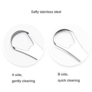 Đầy màu sắc lưỡi <span class=keywords><strong>scraper</strong></span> Cleaner bàn chải cho người lớn trẻ em thép không gỉ lưỡi bàn chải Kim Loại Lưỡi Cleaner với du lịch trường hợp - Product Image 4