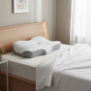 Oreiller en mousse à mémoire de forme à récupération lente personnalisable, design moderne, soulagement des douleurs cervicales, anti-bactérien, anti-acariens, ergonomique, marine/solide - Product Image 3