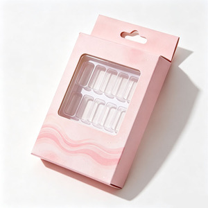 Boîte d'emballage vide pour faux ongles à presser, en gros, avec fenêtre de présentation et plateau d'insertion en plastique pour ongles artificiels - Product Image 4