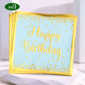 Ensemble de <span class=keywords><strong>vaisselle</strong></span> pour fête d'anniversaire sur le thème du bleu VVG, 1er anniversaire, assiettes en papier, gobelets, serviettes, pour garçons, fournitures pour fête d'anniversaire d'un an - Product Image 4