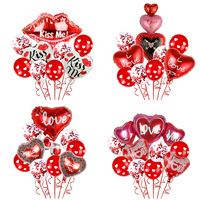 Kedatangan Baru 9pcs Balon Bentuk Hati Merah Foil dan Lateks Ramah Lingkungan untuk Hari Valentine, Pernikahan, Dekorasi Pesta, Perlengkapan Pesta