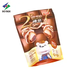 DQ PACK sac d'emballage en plastique refermable pour chocolat sac d'emballage alimentaire facile à déchirer