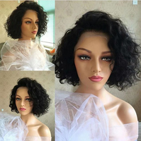 Aliexpress Perruques Courtes Bouclées Pixie Cut 13*4 Lace Frontal en Cheveux Humains Vierges Brésiliens 100% pour Femmes Noires