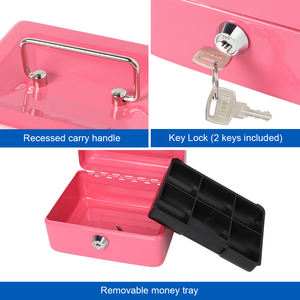 Mini caisse avec poignée en acier inoxydable <span class=keywords><strong>de</strong></span> nouvelle conception et belle serrure à clé visuelle coffre-fort en métal pour le stockage - Product Image 5