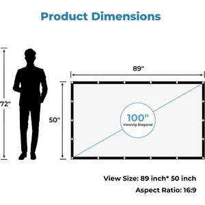 KOGATA 90 pouces portable électrique mat écran de Projection en fibre de verre montage au plafond 3D projecteur extérieur pour la maison arrière-cour films - Product Image 4