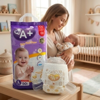 Europäische Qualitäts-Einwegwindeln mit CE-Zertifikat, USA-Zellstoff, Auslaufsicher, T-Form Höschenwindeln für Babys
