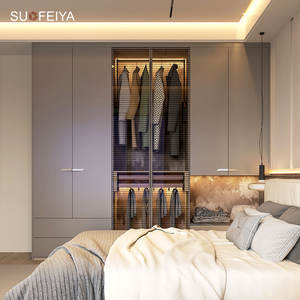Armoire de chambre à coucher moderne et personnalisée Sofeyia avec 6 portes, poignée invisible, utilisation hôtelière, quincaillerie de haute qualité - Product Image 5