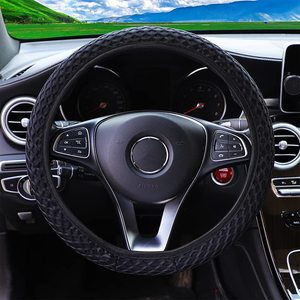 Housse de direction cousue <span class=keywords><strong>à</strong></span> la main respirante serrée antidérapante sans anneau Style élastique couverture de <span class=keywords><strong>volant</strong></span> de voiture ajustement universel pour la plupart des voitures - Product Image 2