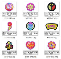 Fleur de paix coeur sourire amour patchs de broderie personnalisé paix puissance fleur brodé fer sur patch pour vêtements chapeaux sacs
