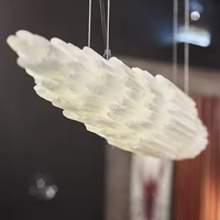 Luminaire suspendu linéaire en pierre d'albâtre, design moderne et personnalisé pour salle à manger d'hôtel, îlot de cuisine, lustre en marbre Shark