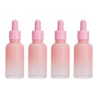 Flacon compte-gouttes rose en verre dépoli personnalisé avec impression sérigraphique pour huiles essentielles rechargeables pour diffuseur d'ambiance