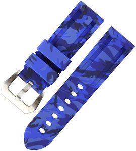 Correas de reloj de camuflaje de silicona para <span class=keywords><strong>Panerai</strong></span>, bandas de reloj de goma antisudor impermeables de 22mm y 24mm - Product Image 5