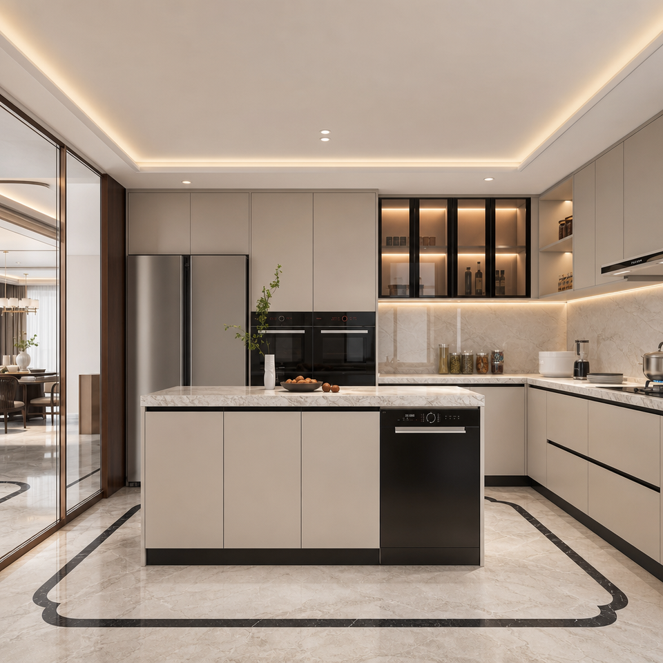 Modern Minimalist Plywood MDF Kitchen Cupboard with Soft Close Hinges ...