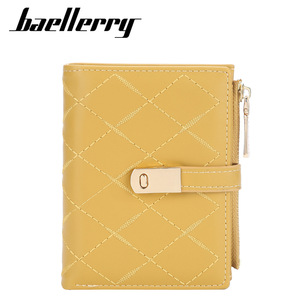 Baellerry Women's Short Wallet Pu Leather Checkered Zipper Coin <b>Purse</b> Multifunctional Everyday Use - Product Image 5